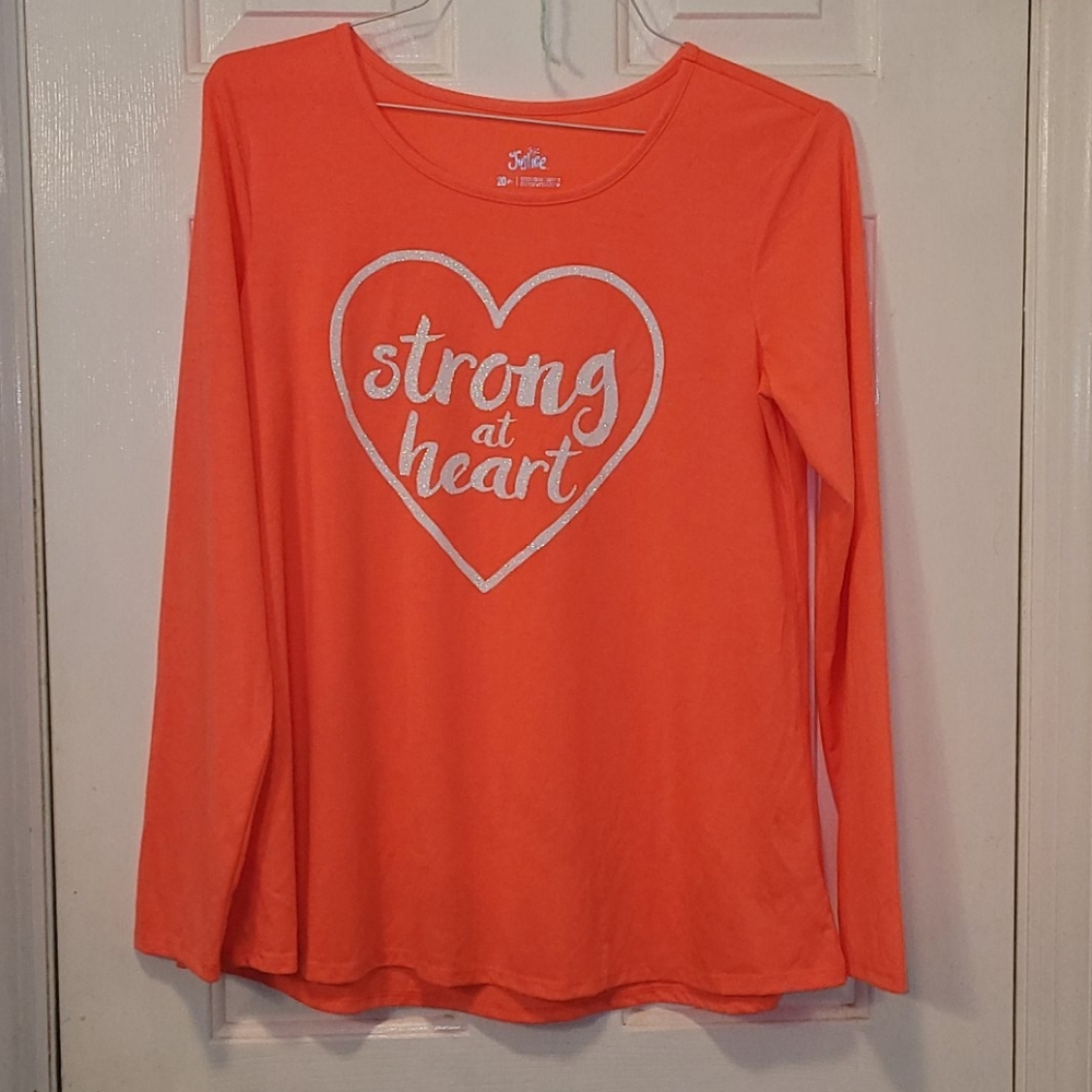 Justice strong at heart long sleeve shirt  20 1/2